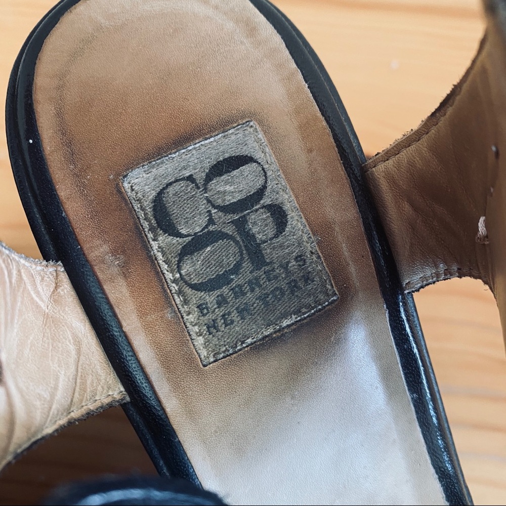 Barney’s New York CO-OP platform sandals black leather 38 / 8 - Picture 9 of 9